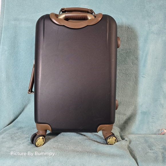 Bass Black Suitcase with Brown Accents - Picture 4 of 12